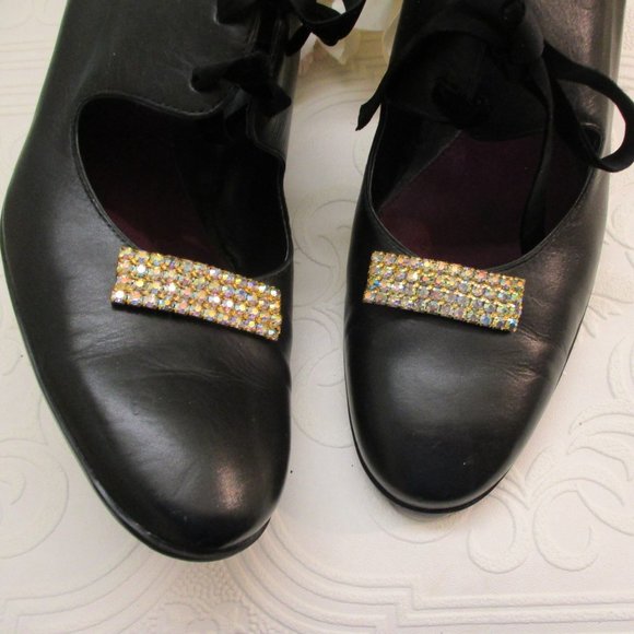 VINTAGE Convertible Aurora Borealis Rhinestone Shoe Clips - Picture 1 of 12
